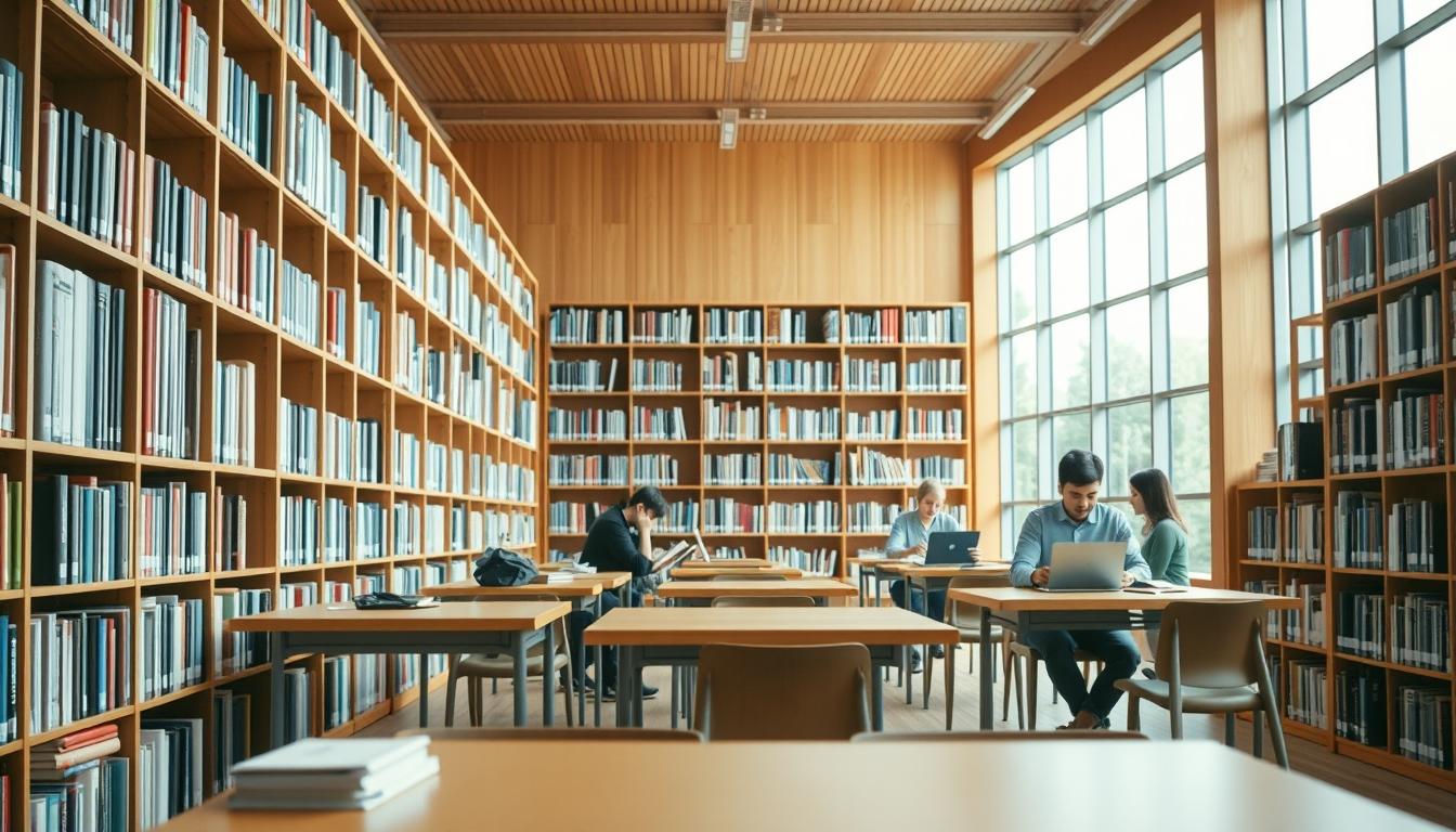 Students collaborating in study space